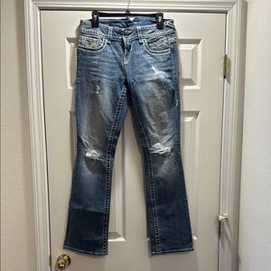 Women's Blue Distressed Jeans